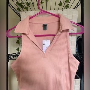 light pink collared tennis mini dress